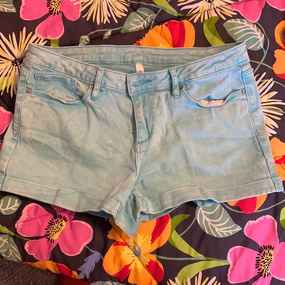 Teal Chip and Pepper Shorts Sz 29